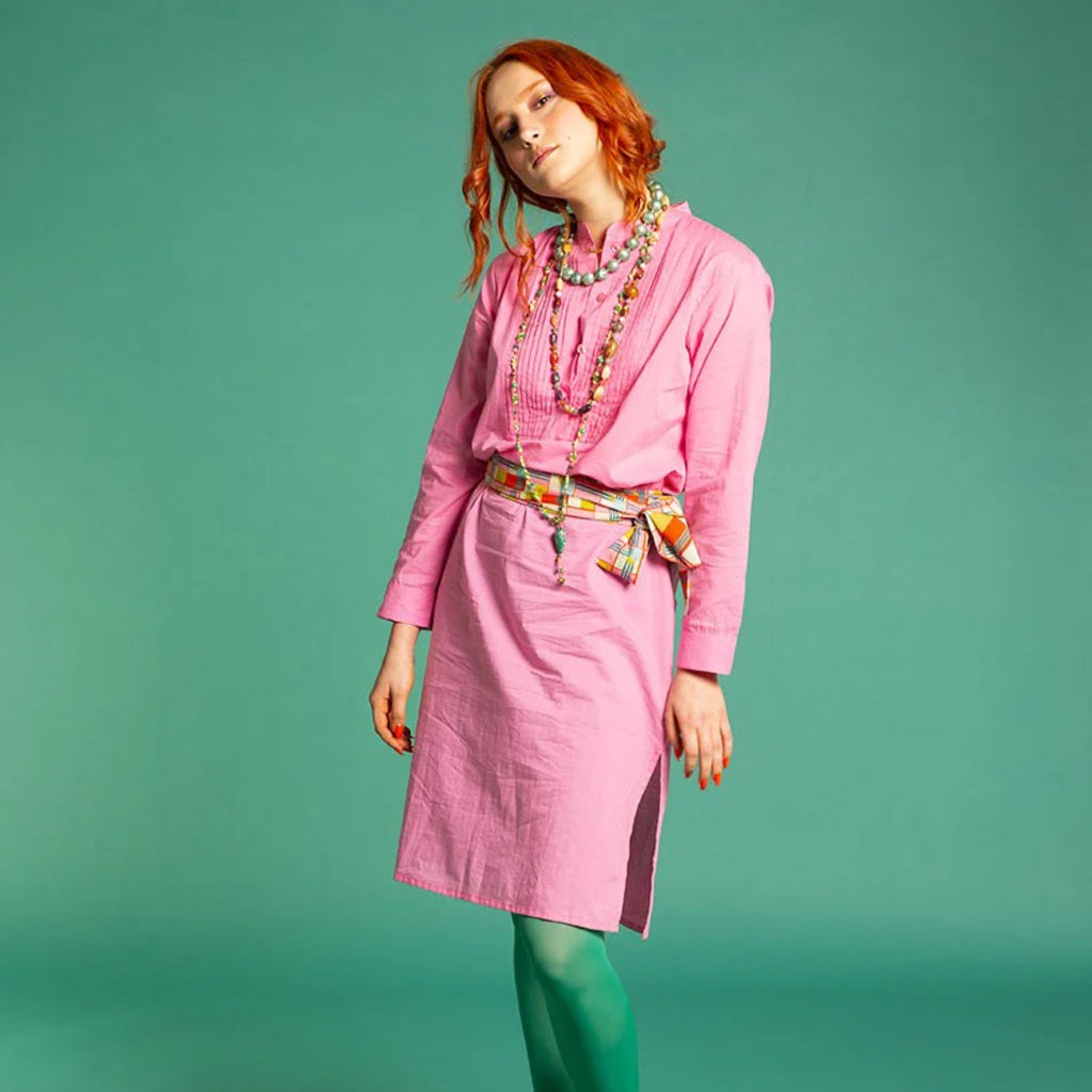 Long Tunic Dress (one size) - Plain pink