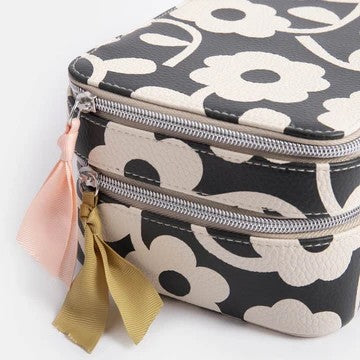 Caroline Gardner Mono Floral Makeup Travel Case