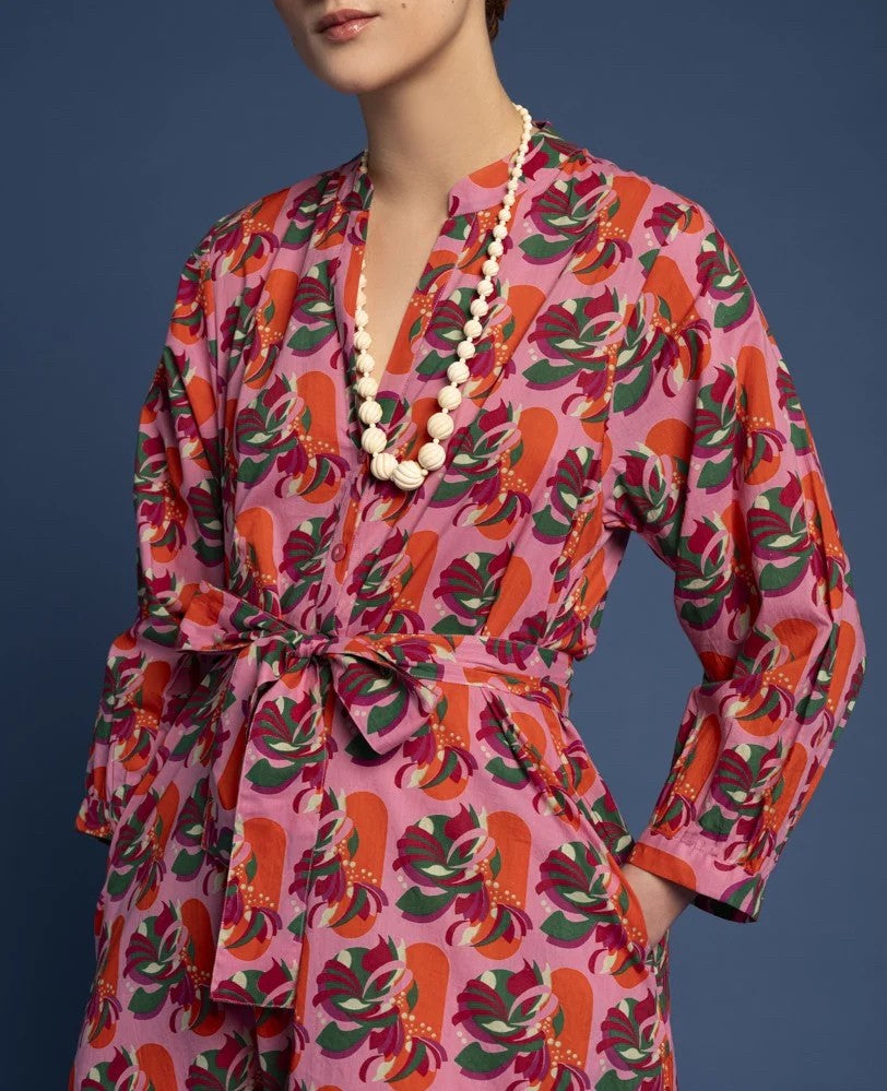 Les Touristes Long Dress - Split Pink
