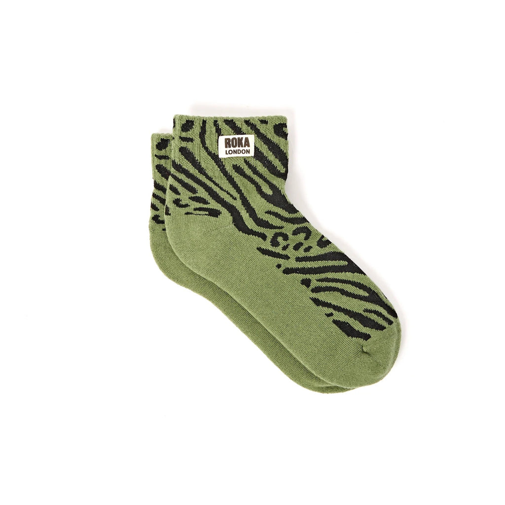 Roka Artichoke Animal Print Organic Cotton Socks - one size