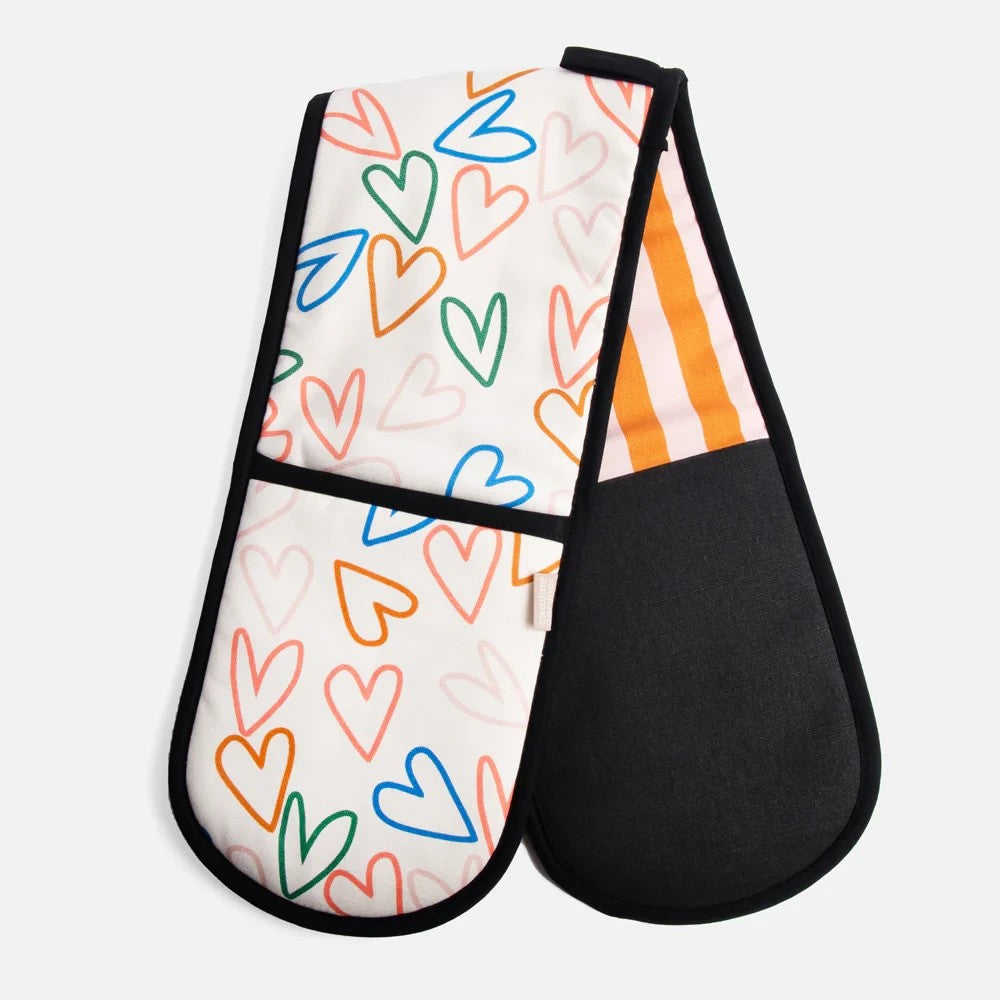 Caroline Gardner Multi Heart Double Oven Glove