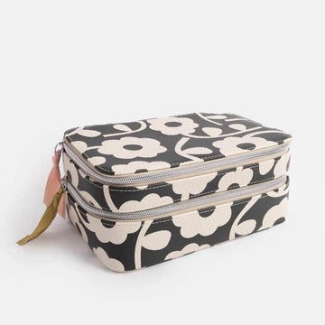 Caroline Gardner Mono Floral Makeup Travel Case