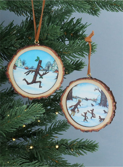 Hanging Decoration - Stick Man Wood Log