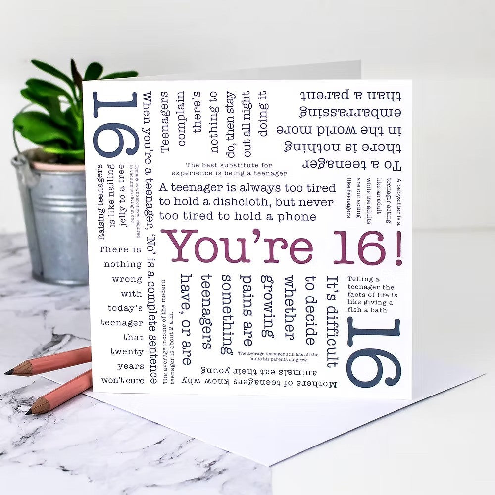 16th Birthday 'You're 16!' Quote Card