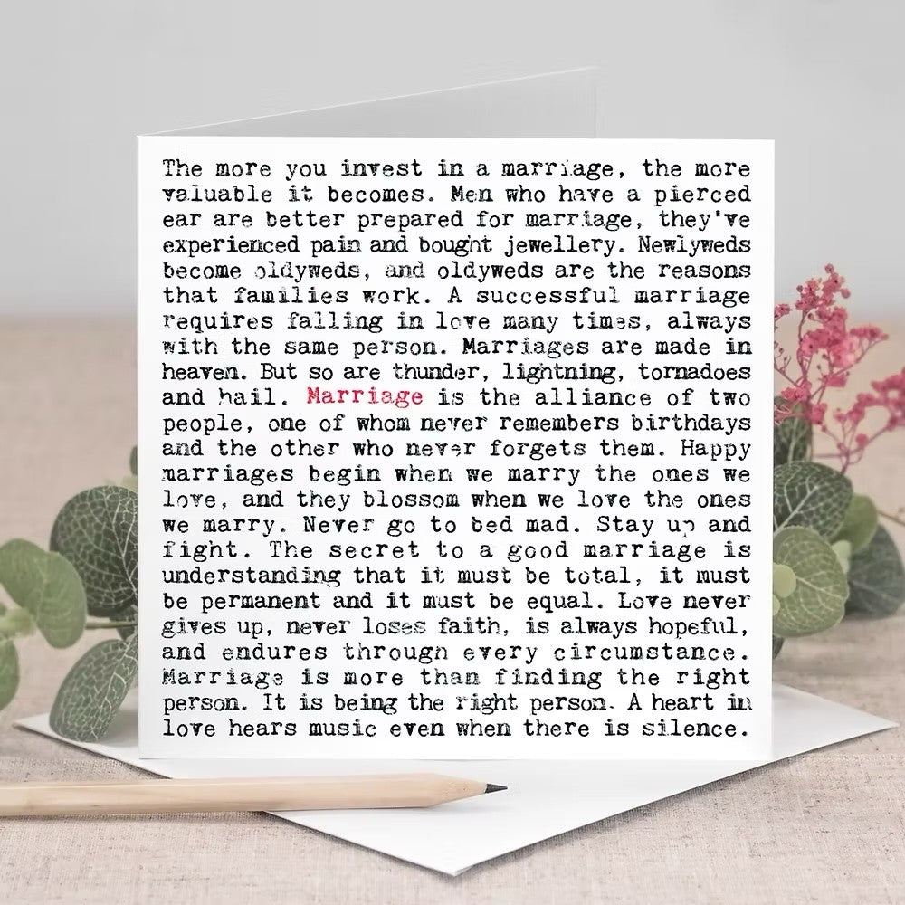 Marriage Wise Words Quote Card