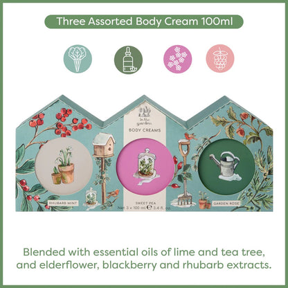 In The Garden Assorted Fragrance Body Creams 3x100ml