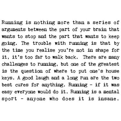 Running Nut Quotes Card