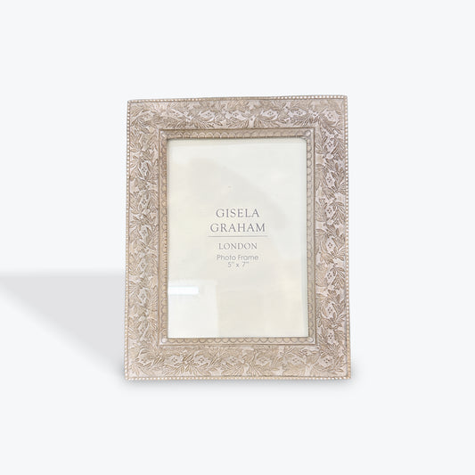 Taupe Wood Effect Leaf Resin Picture Frame 5x7