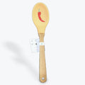 Yellow silicone kitchen spoon with red chilli pepper design