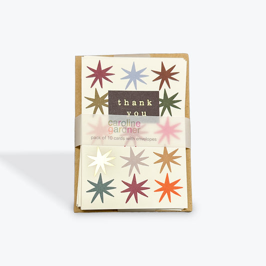 Thank You Colourful Stars Pattern 10 pack