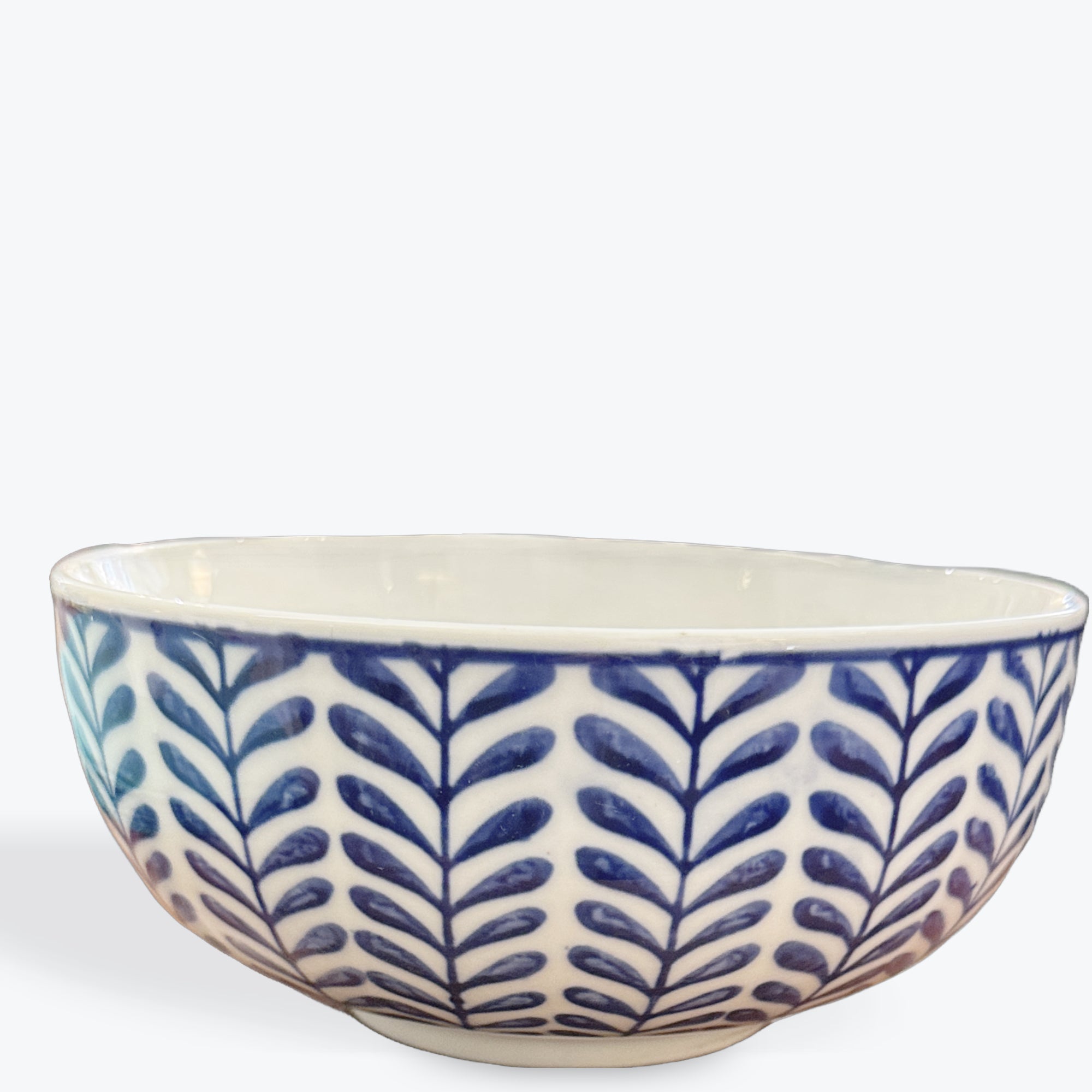 Gisela Graham Blue and White Ceramic Leaf Bowl