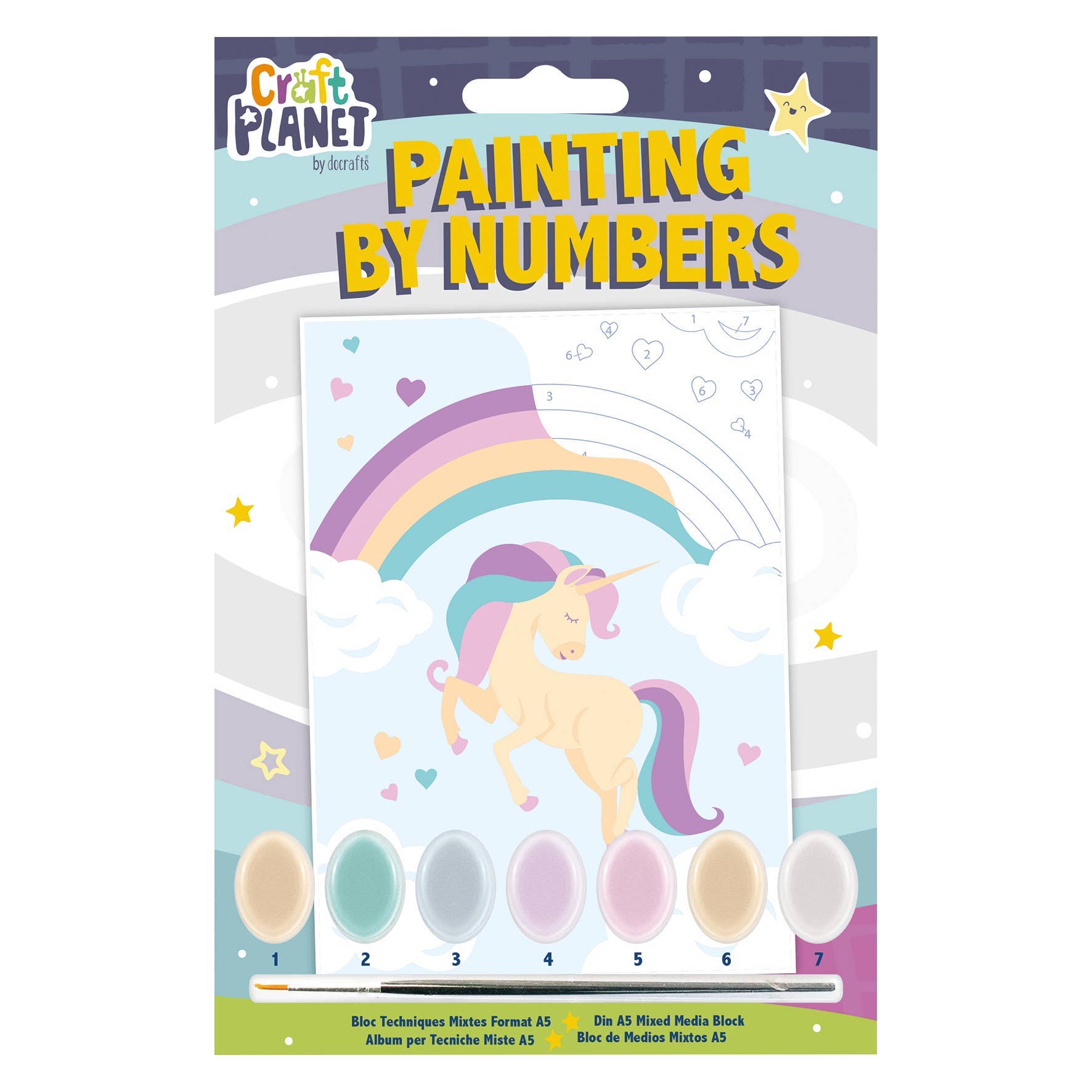 Craft Planet Unicorn Paint By Numbers Kit