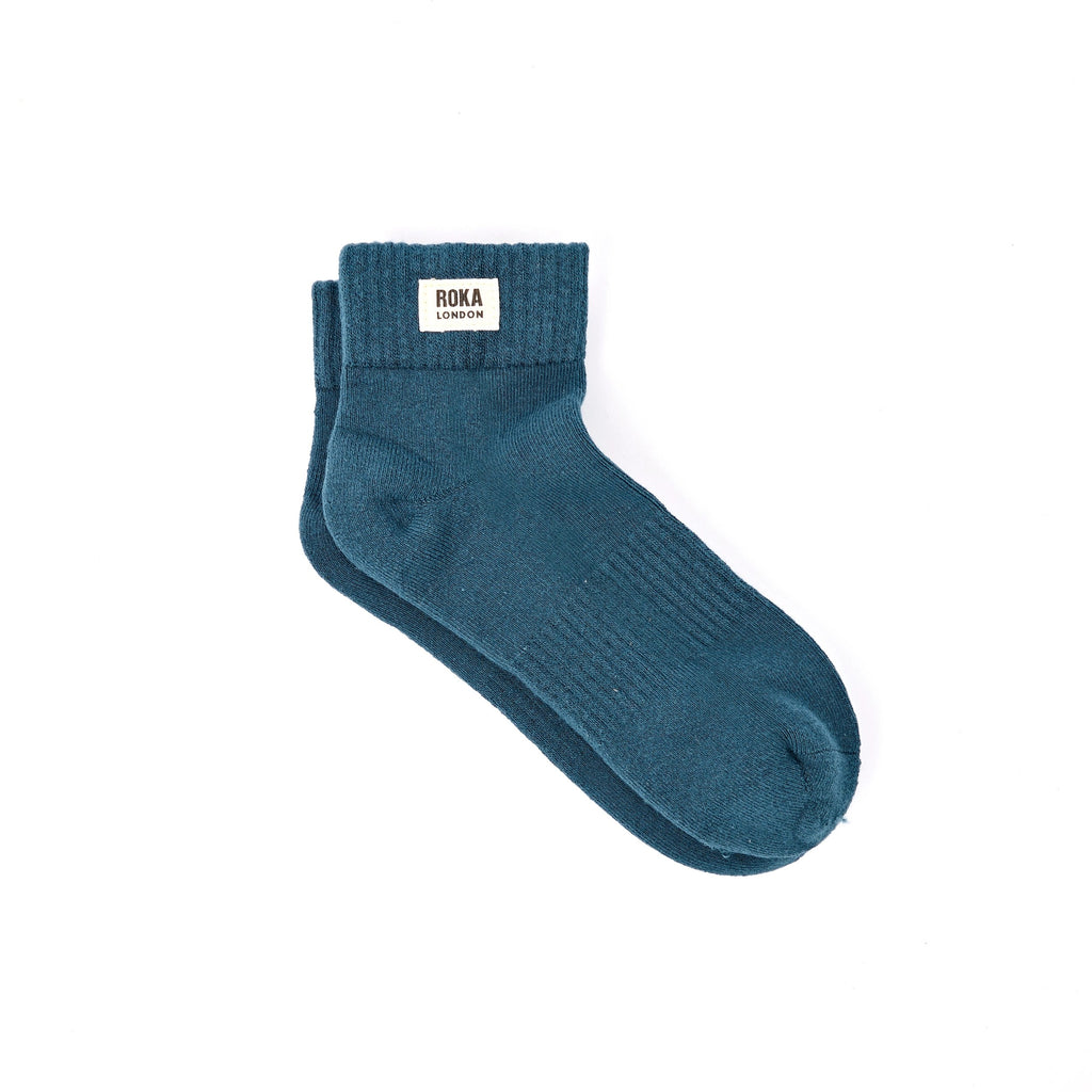 Roka Lagoon Blue Organic Cotton Socks - one size