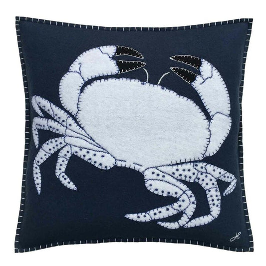 Jan Constantine Navy Blue Crab Cushion