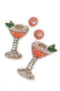 Passionfruit Martini Cocktail Beaded Earrings