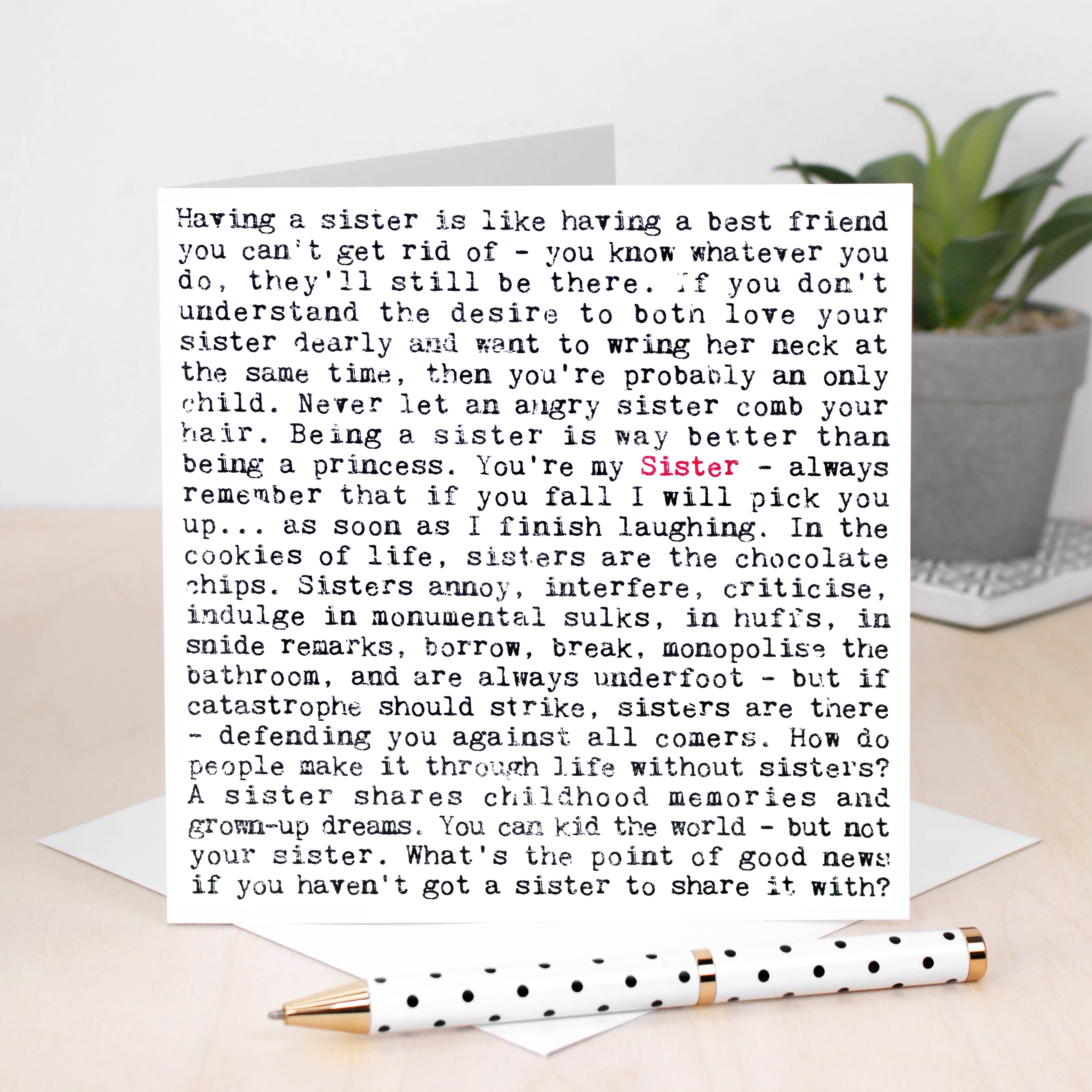 Sister Quotes Card For Her