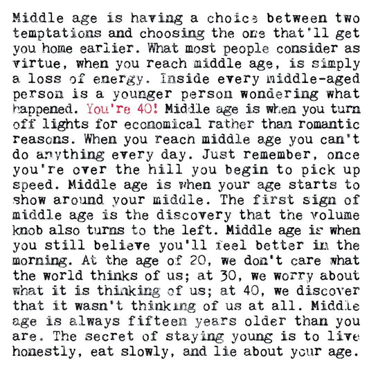 40th Birthday Card with Quotes