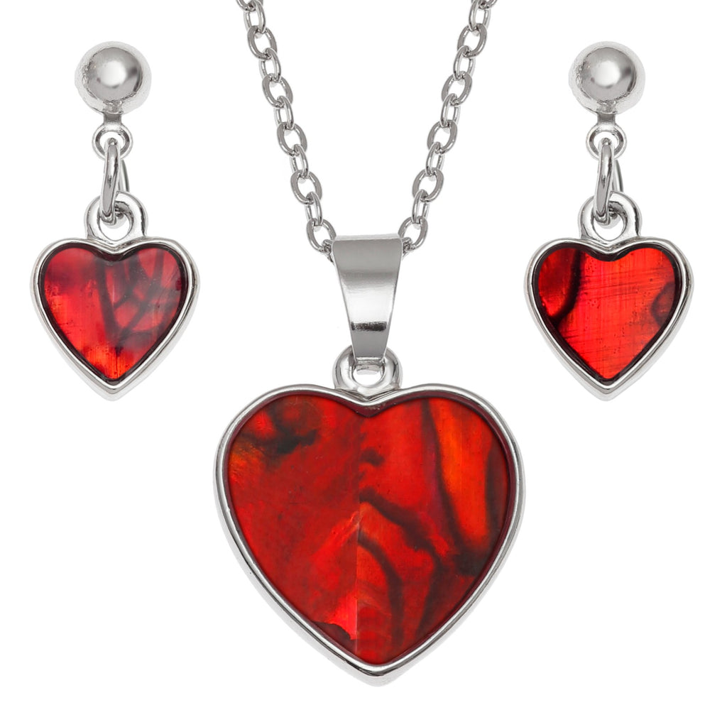 Red Heart Stud Jewellery Set