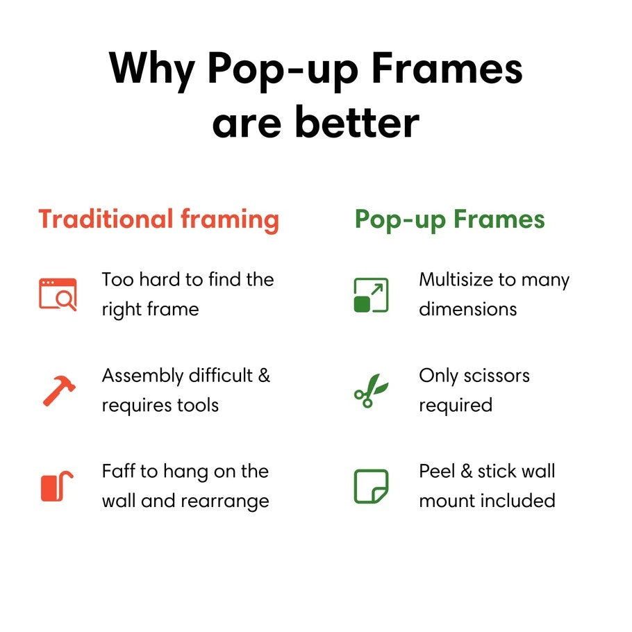 Pop-Up Picture Frame - Customisable Cut-to-Size Wall Frame |15-30cm - Silver