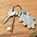 Oak Leaf and Acorn Pewter Keyring - Chunky Keychain Gifts