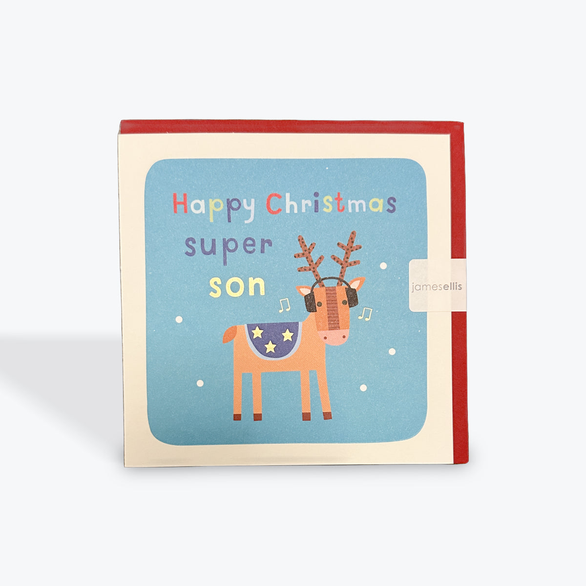 Son Reindeer Christmas Square Peg Card