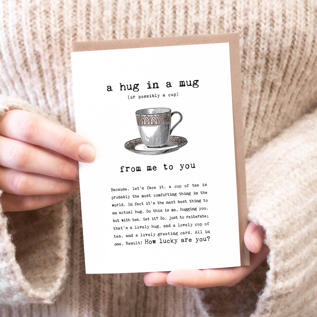 Hug In A Mug From Me To You Card With Tea Bag Sachet