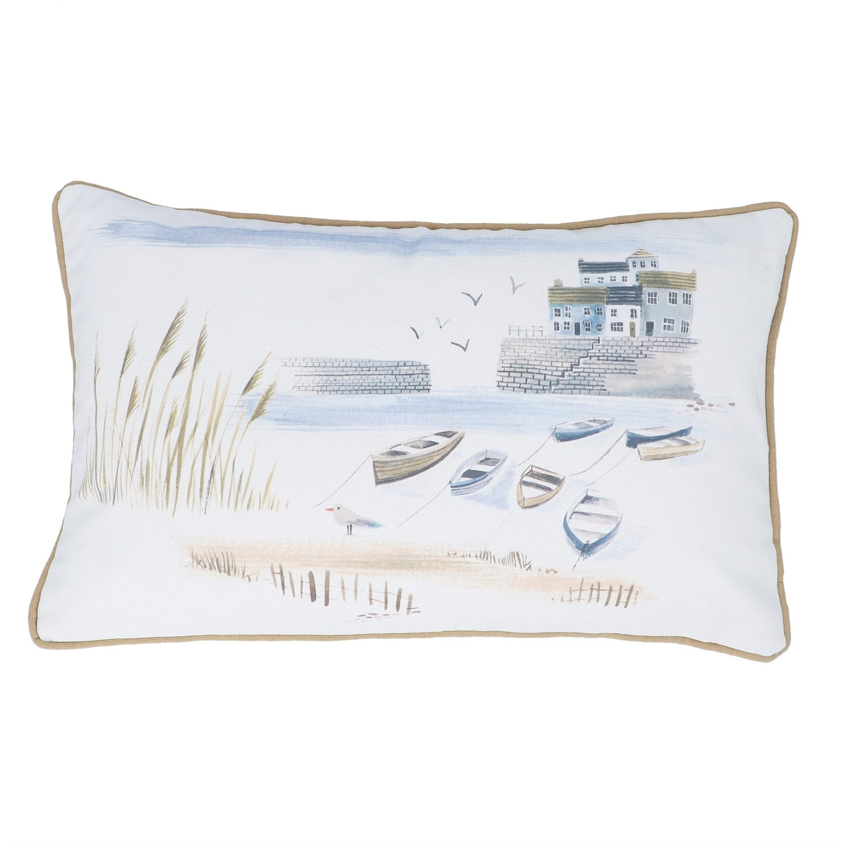 Gisela Graham Harbour Rectangular Cotton Cushion
