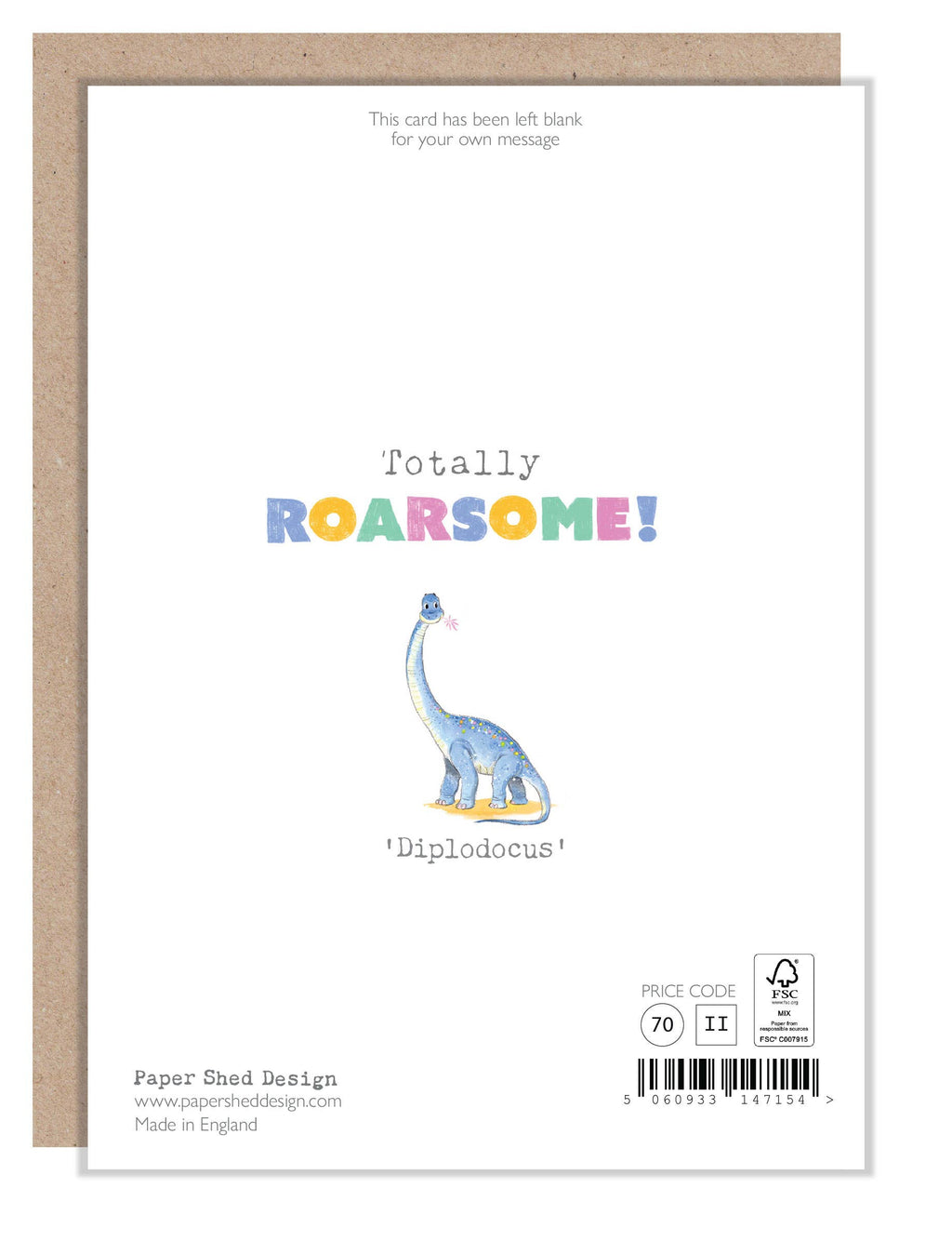 Kids Birthday Card - Age Six - Dinosaur design - TR06