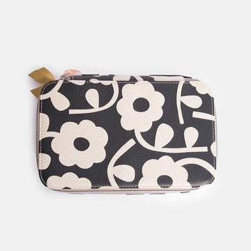 Caroline Gardner Mono Floral Makeup Travel Case