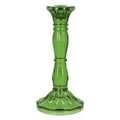 Gisela Graham Green Glass Moulded Candlestick (Large)