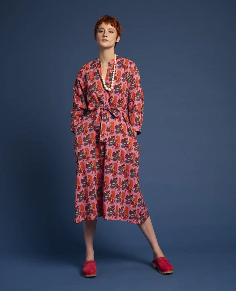 Les Touristes Long Dress - Split Pink