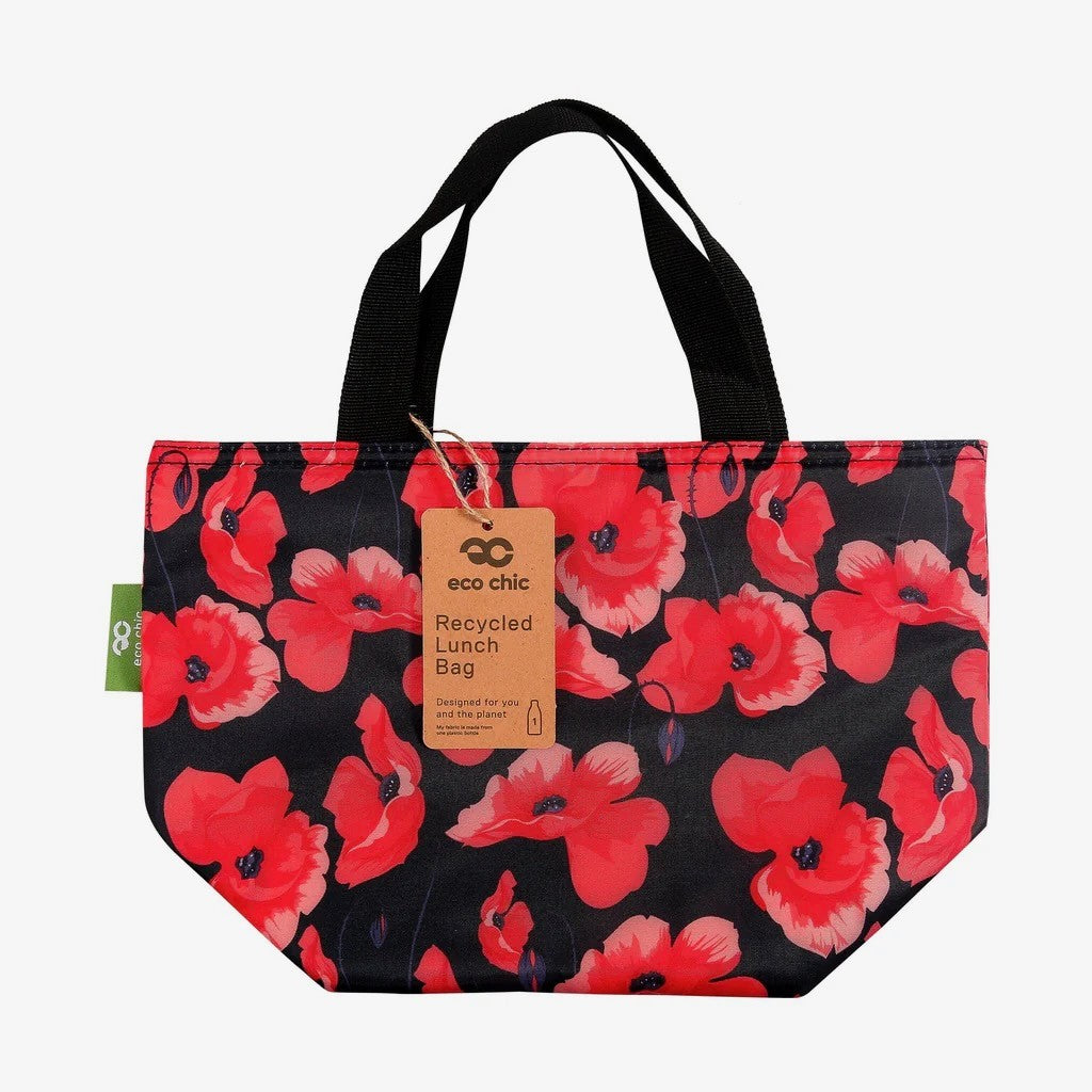 Foldable Lightweight Lunch bag - Poppies