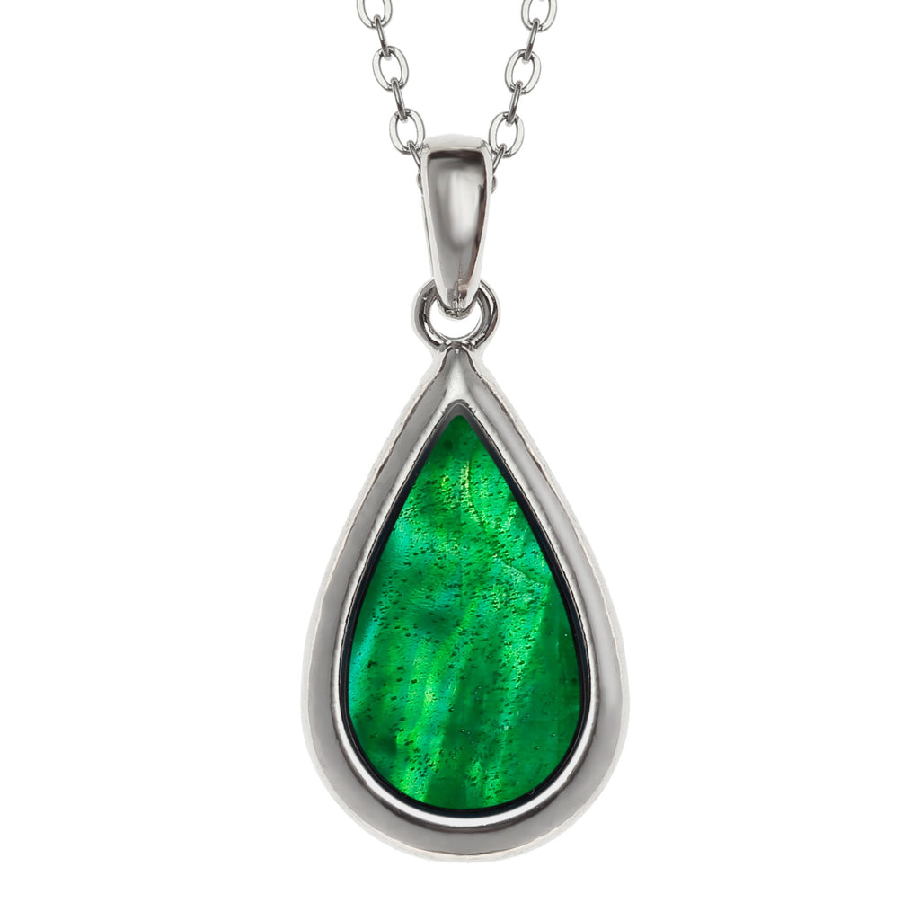 Green Teardrop Jewellery Set (Earrings & Necklace)