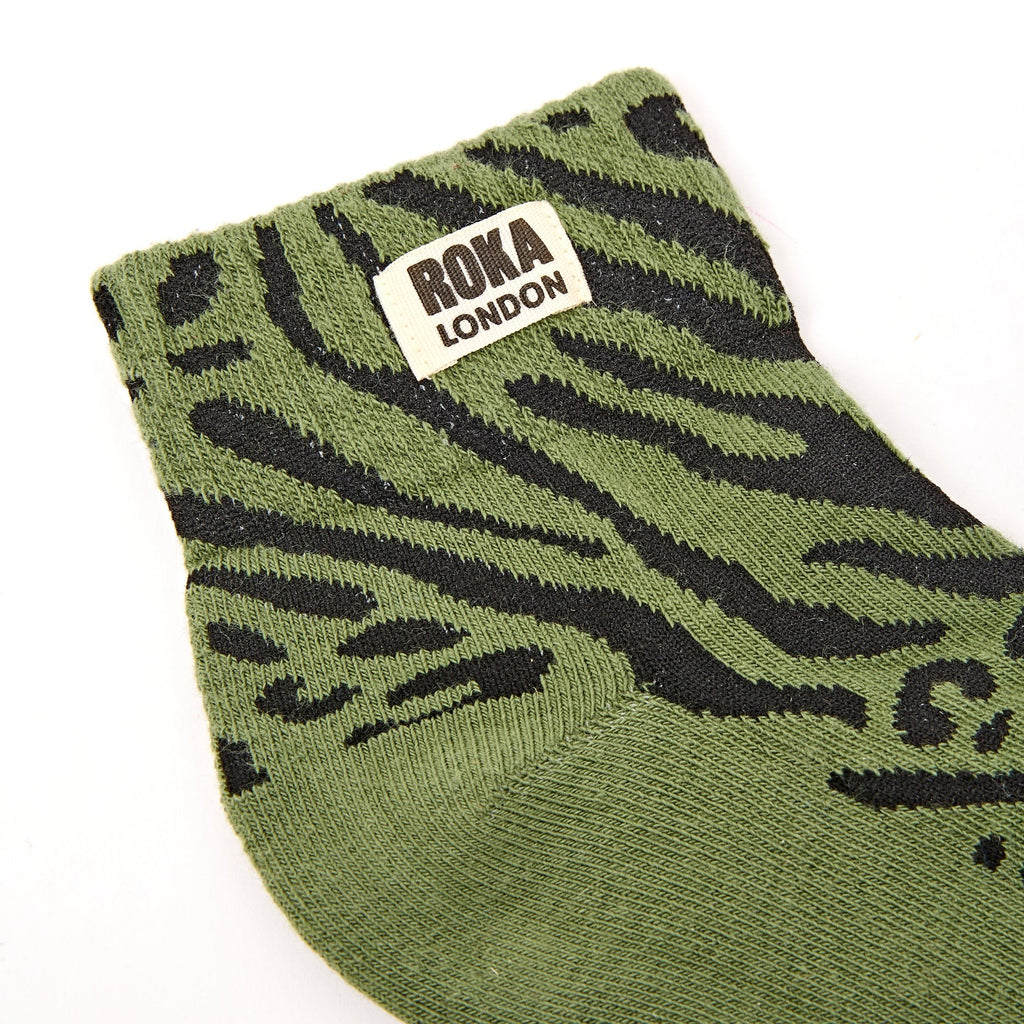 Roka Artichoke Animal Print Organic Cotton Socks - one size