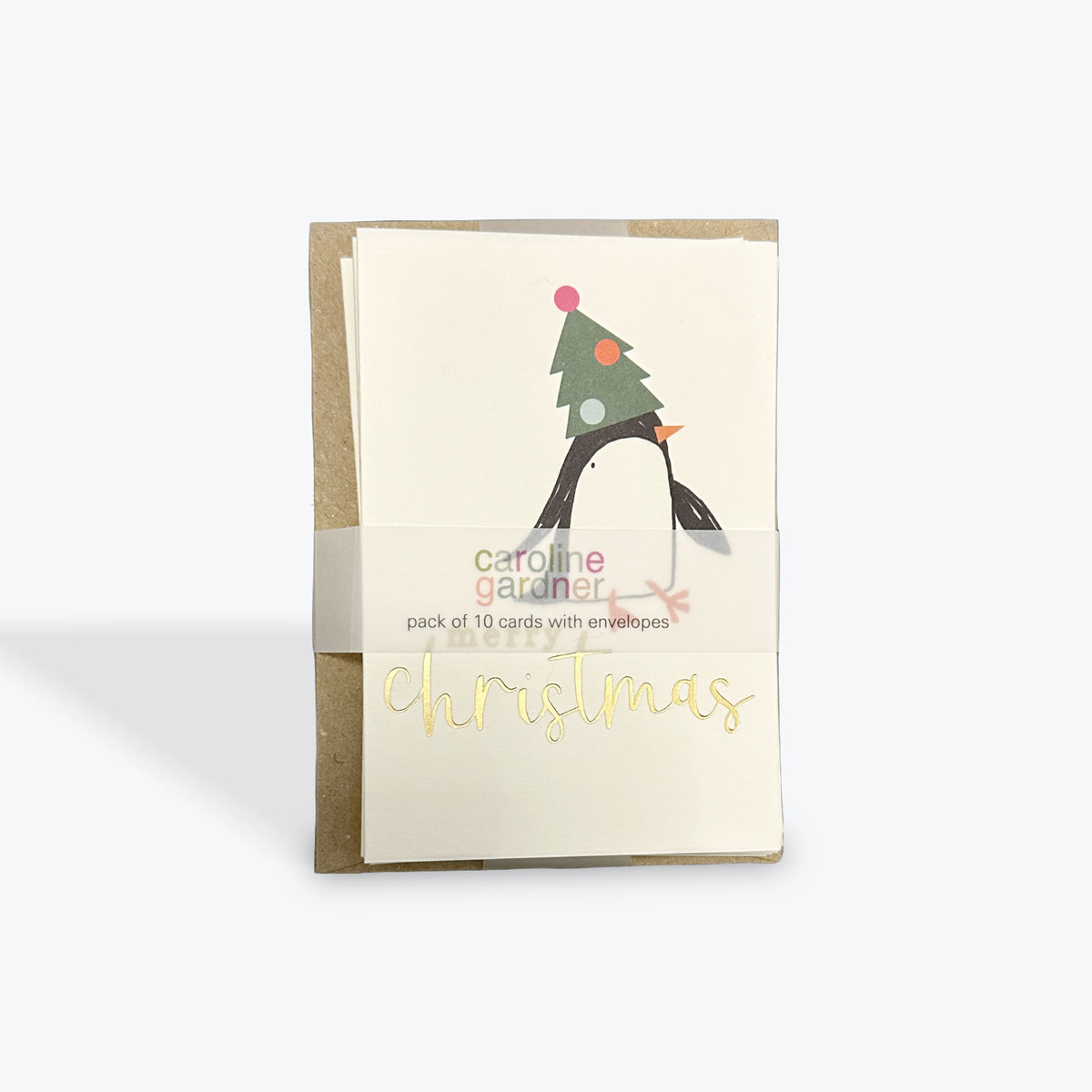 Merry Christmas Penguin in Tree 10 pack