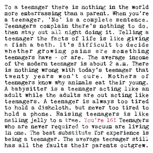 16th Birthday Card with Quotes