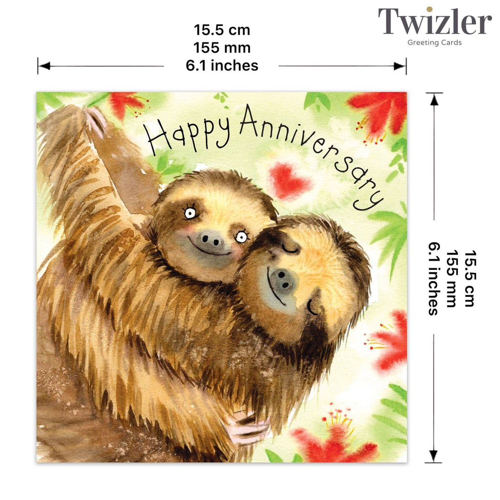 Happy Anniversary Card Sloths