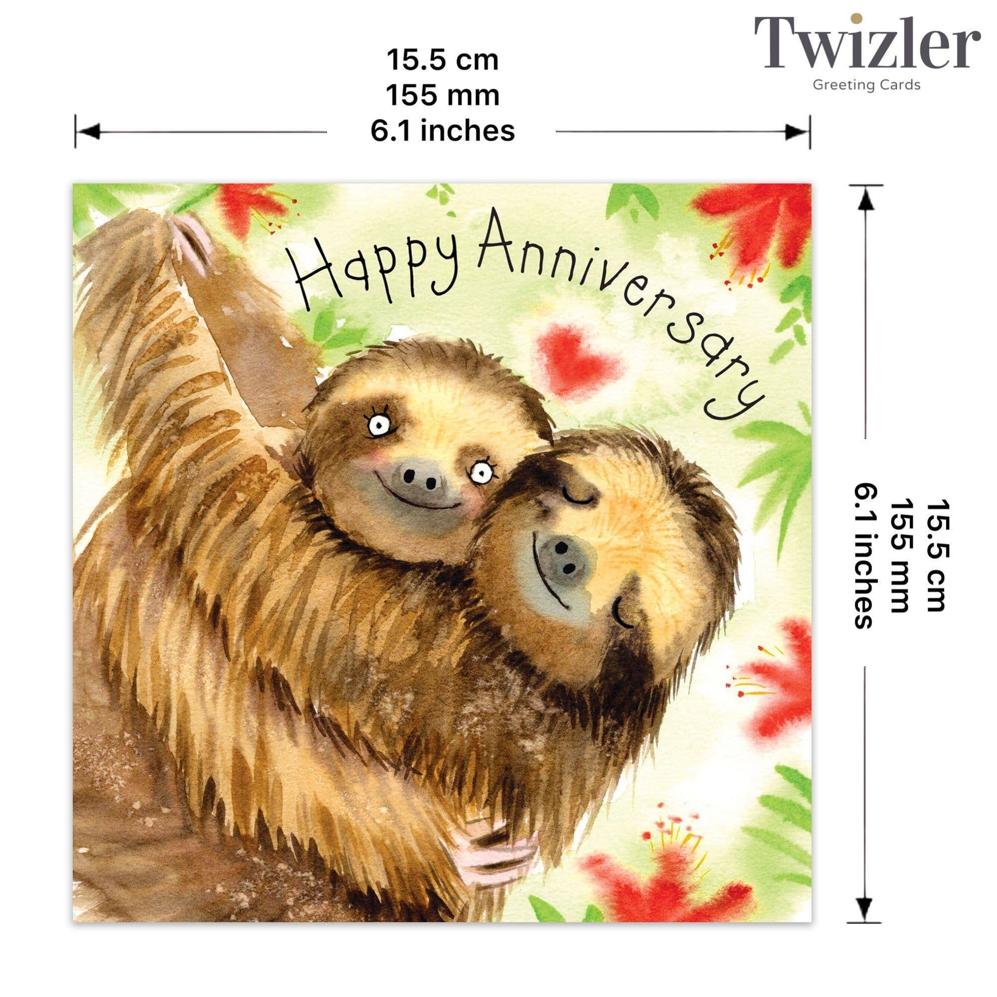 Happy Anniversary Card Sloths