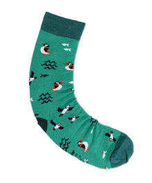 Doris & Dude Green Puffin Socks - UK 7-11