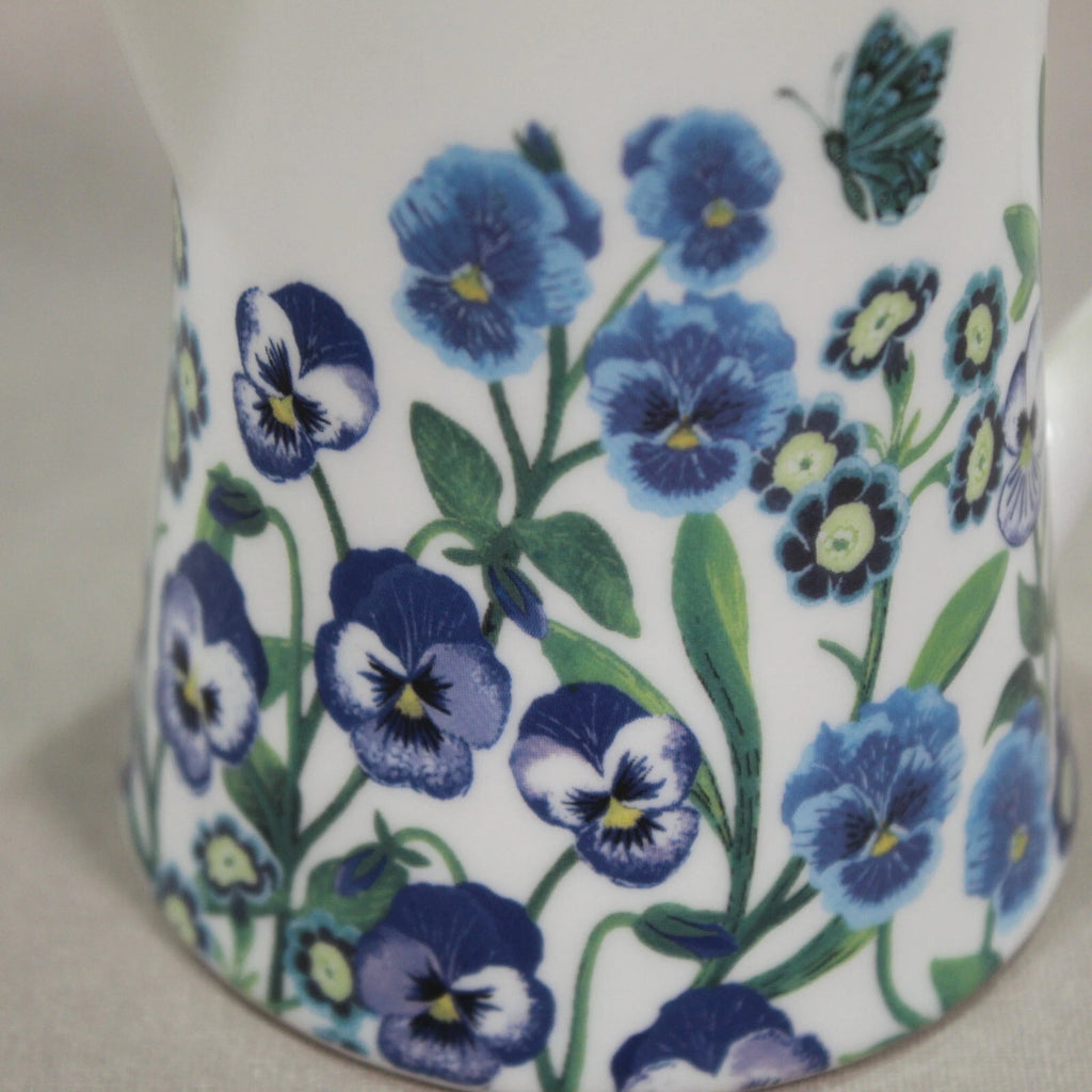 Gisela Graham Bone China Jug Small 10 cm - Blue Viola Design