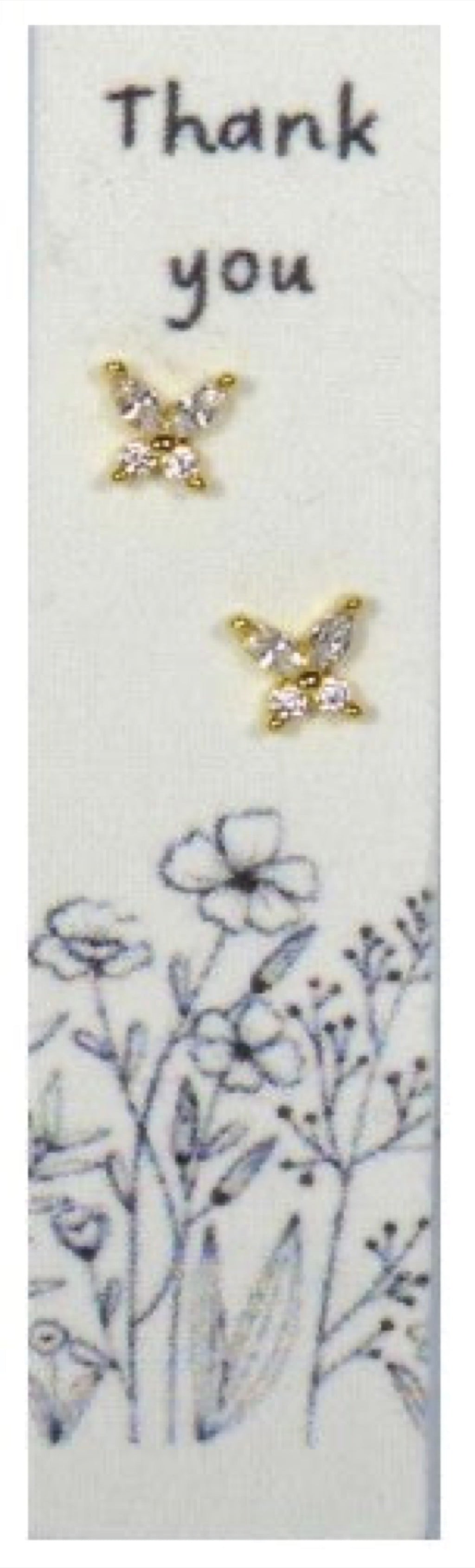 Thank You Gold Butterfly - Earrings on seed paper