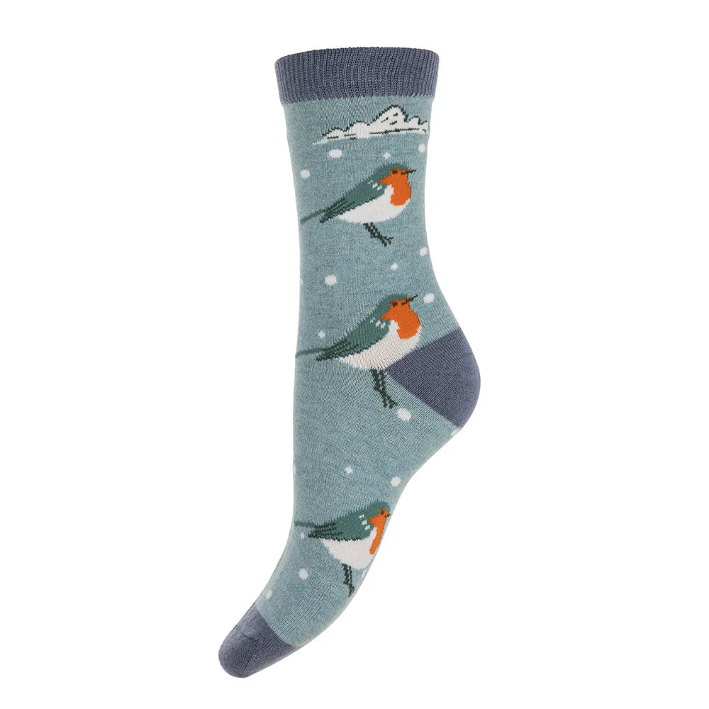 GemJar Robin Red Breast Wool Blend Socks - UK 4-8