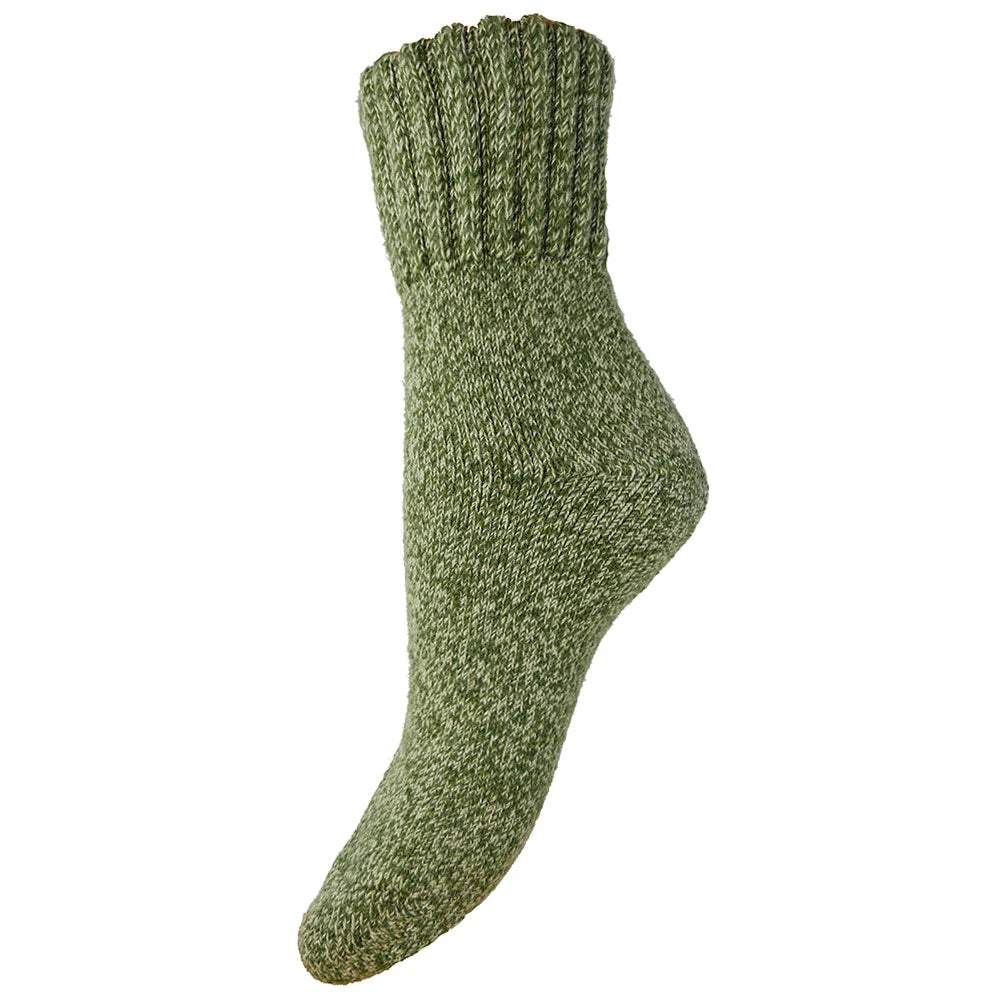 Gemjar Green marl thick wool blend socks - UK 4-7